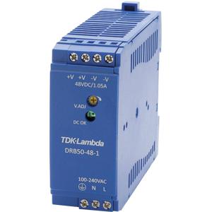 TDK-Lambda DRB50-48-1 DIN-rail netvoeding 48 V/DC 1.05 A 50.4 W Aantal uitgangen: 1 x Inhoud: 1 stuk(s)