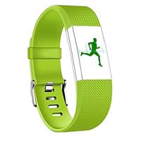 By Qubix - Compatible met Fitbit Charge 2 sportbandje - Maat: Small - Groen - Compatible fitbit bandje