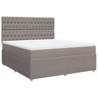 vidaXL Boxspring met matras stof taupe 180x200 cm