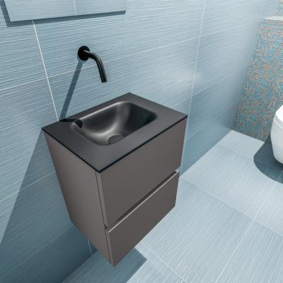Mondiaz Ada 40cm toiletmeubel dark grey met wastafel urban midden zonder kraangat Mondiaz Ada 40cm toiletmeubel dark grey met wastafel urban midden zonder kraangat