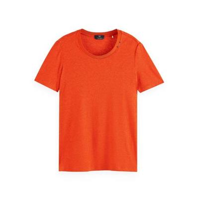 Scotch & Soda T-shirt met borduursels oranje