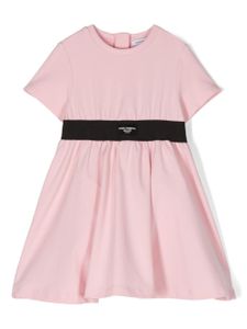 Dolce & Gabbana Kids robe en coton à logo appliqué - Rose