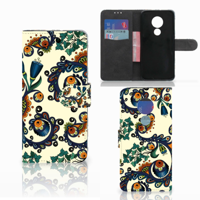 Wallet Case Motorola Moto G7 Power Barok Flower Wallet Case Motorola Moto G7 Power Barok Flower
