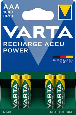 Varta RECH.AC.Power AAA1000mAh BLI4 Oplaadbare AAA batterij (potlood) NiMH 1000 mAh 1.2 V 4 stuk(s)