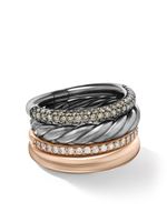 David Yurman bague Mermaid en or rose 18ct et argent Sterling pavée de diamants