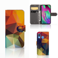 Samsung Galaxy A40 Book Case Polygon Color - thumbnail