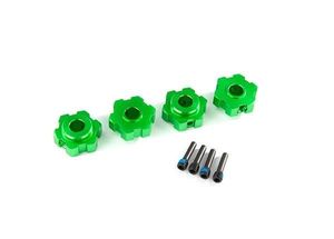 Traxxas Wheel hubs, hex, aluminum (green-anodized) (4)/ 4x13mm screw pins (4) (TRX-8956G)