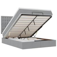 vidaXL Ottoman bed met matras 140x200cm stof lichtgrijs