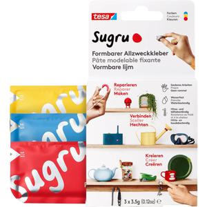 tesa Sugru Kneedlijm 41233-00001-00 Rood, Blauw, Geel 3 stuk(s)