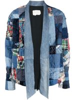 Greg Lauren veste en jean à design patchwork - Bleu