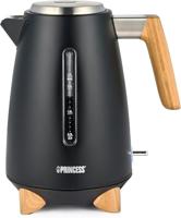 Princess Waterkoker Pure - 1,7 L - Bamboodesign - 360° draaibaar - 3000 W - mat zwart