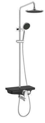 Badstuber Lorena opbouw regendouche met badkraan zwart Badstuber Lorena opbouw regendouche met badkraan zwart