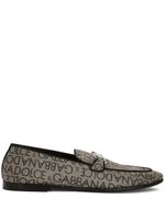 Dolce & Gabbana mocassins à logo en jacquard - Marron - thumbnail