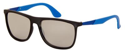 AZ Eyewear zonnebril unisex zwart/blauw met spiegellens (9100 P)