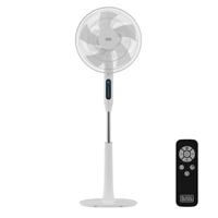 Black+Decker – Staande Ventilator BXEFP30E | 30W | 24 Snelheden | Modi Normaal, Natuurlijk & Nacht | Timer 15u | Stil | Automatische Oscillatie | Verstelbare Hoogte 118–138 cm | LED-display