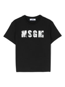 MSGM Kids t-shirt en coton à logo imprimé - Noir