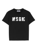 MSGM Kids t-shirt en coton à logo imprimé - Noir - thumbnail