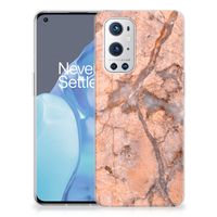 OnePlus 9 Pro TPU Siliconen Hoesje Marmer Oranje - thumbnail