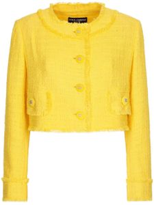 Dolce & Gabbana veste Raschel à coupe crop - Jaune