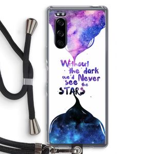 Stars quote: Sony Xperia 5 Transparant Hoesje met koord