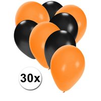 30x ballonnen oranje en zwart