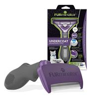 Furminator Kattenborstel voor ondervacht, Maat M/L Kort Haar, Paars/Zwart