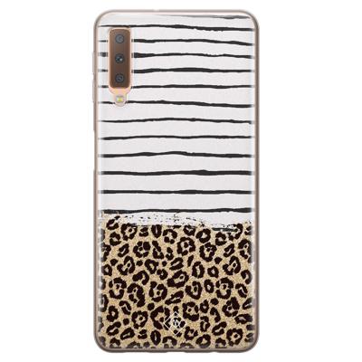 Samsung Galaxy A7 2018 siliconen telefoonhoesje - Leopard lines