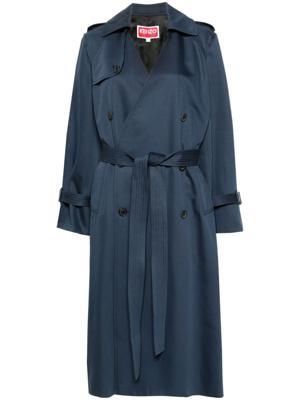 Kenzo Trenchcoat met dubbele rij knopen - Blauw Kenzo Trenchcoat met dubbele rij knopen - Blauw