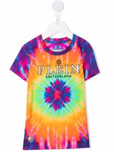 Philipp Plein Junior t-shirt à imprimé tie dye - Violet