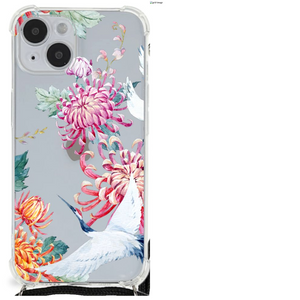 iPhone 14 Plus Case Anti-shock Bird Flowers