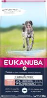 EUKANUBA Graanvrij* premium hondenvoer met zeevis voor grote en extra grote rassen - droogvoer voor volwassen honden, 12 kg