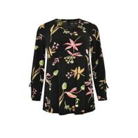 Yoek gebloemde tuniek TULIP zwart/groen/roze