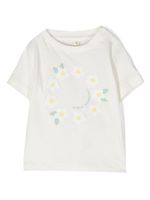 Stella McCartney Kids t-shirt fleuri à logo - Blanc