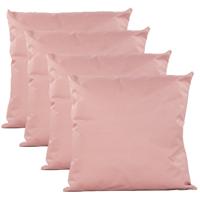 Buiten of tuin sier kussens - 4x - oud roze - 45 x 45 cm - binnen/buiten - tuinbank