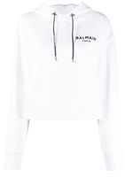 Balmain hoodie à lien de resserrage - Blanc