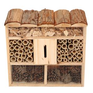 Insectenhotel - voor bijen en vlinders - hout - 30 cm