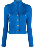 Balmain cardigan à boutons embossés - Bleu