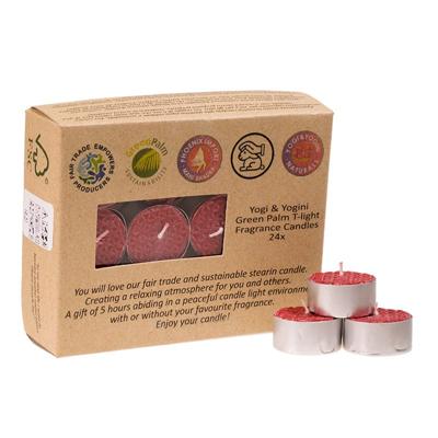 Fair Trade Theelichtjes Stearine Roos