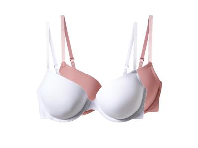 esmara Set van 2 dames BH's (Roze/wit, 80B) esmara Set van 2 dames BH's (Roze/wit, 80B)