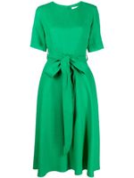 P.A.R.O.S.H. robe mi-longue évasée à taille ceinturée - Vert