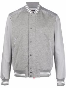 Kiton veste bomber à bords rayés - Gris