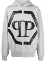 Philipp Plein hoodie à logo imprimé - Gris - thumbnail