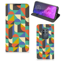 Motorola One Zoom Hoesje met Magneet Funky Retro - thumbnail