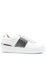 Philipp Plein crystal-embellished low-top leather sneakers - Blanc - thumbnail