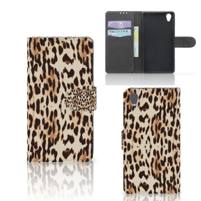 Sony Xperia Z1 Telefoonhoesje met Pasjes Leopard Sony Xperia Z1 Telefoonhoesje met Pasjes Leopard