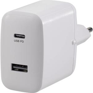 VOLTCRAFT UC-2ACX001 USB-oplader 30 W Thuis Uitgangsstroom (max.) 3000 mA Aantal uitgangen: 2 x USB, USB-C bus USB Power Delivery (USB-PD)