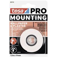 tesa Mounting PRO Tapete & Putz 66743-00000-00 Montagetape Wit (l x b) 1.5 m x 19 mm 1 stuk(s) - thumbnail