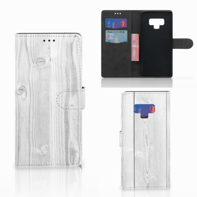 Samsung Galaxy Note 9 Book Style Case White Wood
