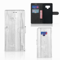 Samsung Galaxy Note 9 Book Style Case White Wood
