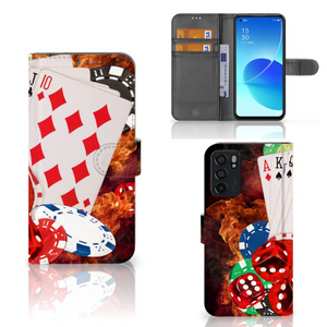 OPPO Reno6 5G Wallet Case met Pasjes Casino